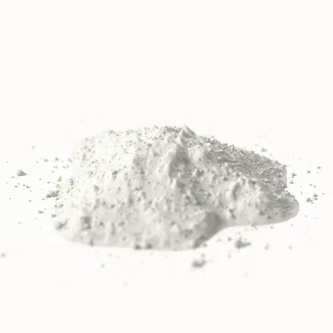 Majhen kupček belega prahu: trikalcijev fosfat (3D upodobitev)